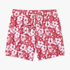The Bayberry Trunk | Nautical Red Stamped Hibiscus