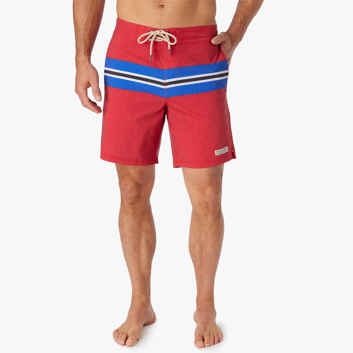 The Nautilus Boardshort | Nautical Red Sailing Stripe - Image 5