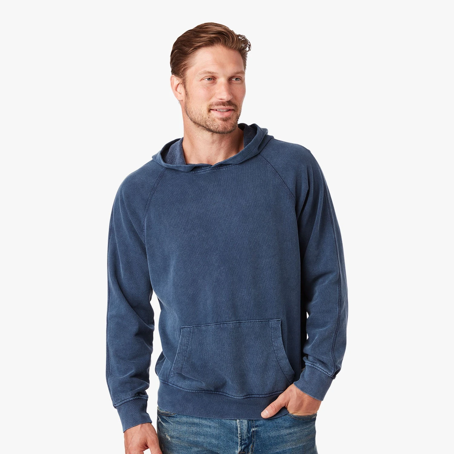 The Vintage-Wash Saltaire Hoodie | Navy - Image 4