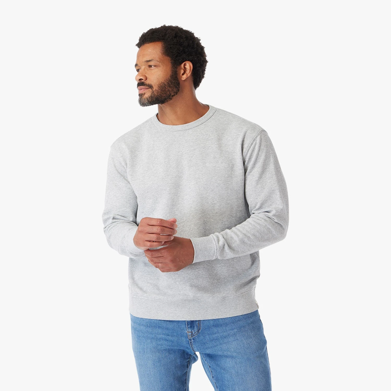 The Vintage-Wash Saltaire Crewneck | Heather Grey - Image 4