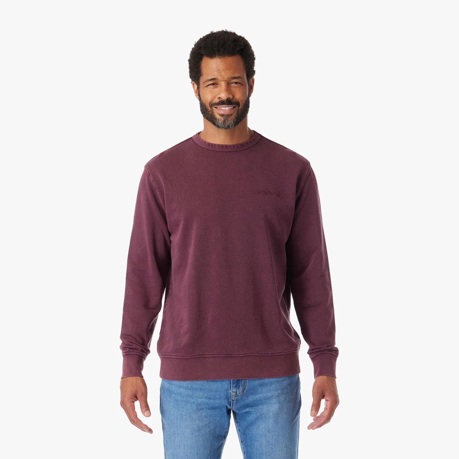 The Vintage-Wash Saltaire Crewneck | Burgundy - Image 7