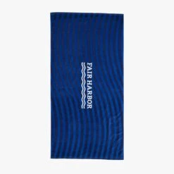 The FH Organic Beach Towel | Navy Waves